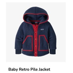 Patagonia Boys Navy/Red Retro Pile fleece Jacket size 4T